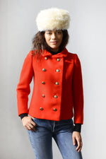 Fire Engine Red Peacoat XS/S