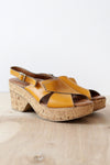 Honey Leather Platforms 8.5