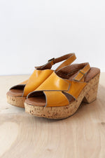 Honey Leather Platforms 8.5