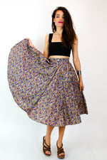 Italian Paisley Pockets Midi Skirt XS