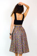 Italian Paisley Pockets Midi Skirt XS