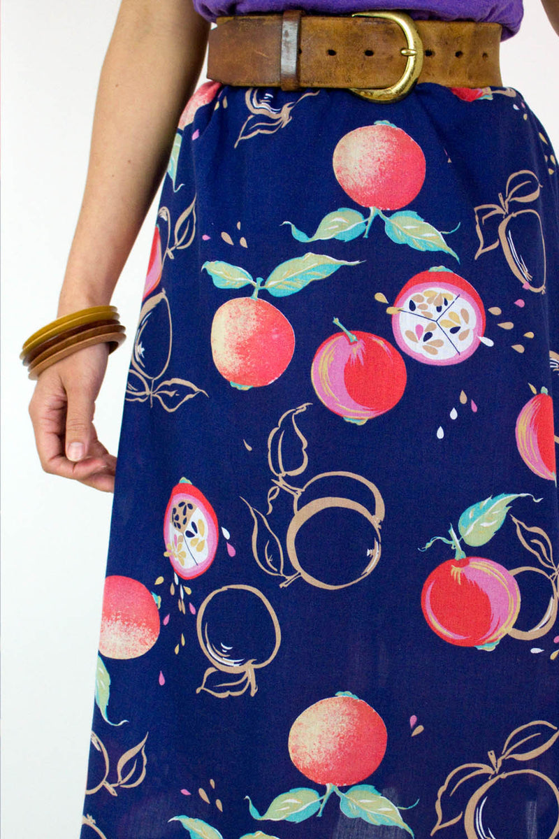 Sliced Fruit Flare Skirt S/M