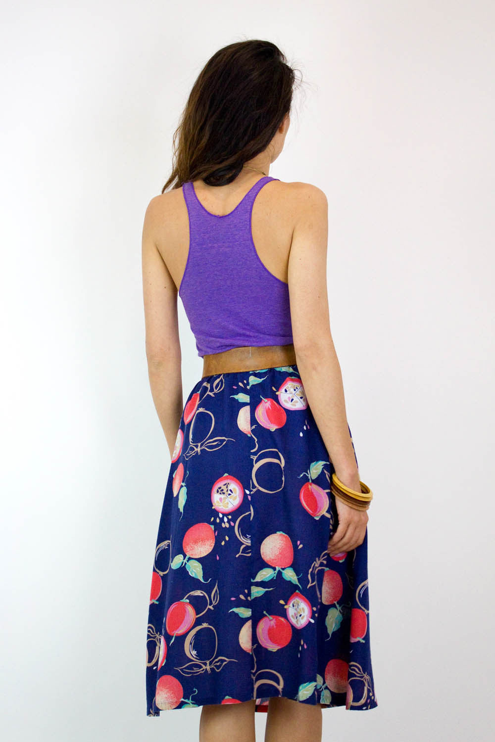 Sliced Fruit Flare Skirt S/M