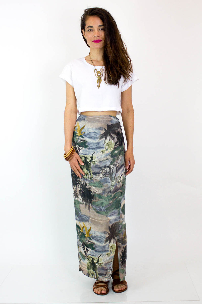 Stormy Jungle Maxi Skirt S/M