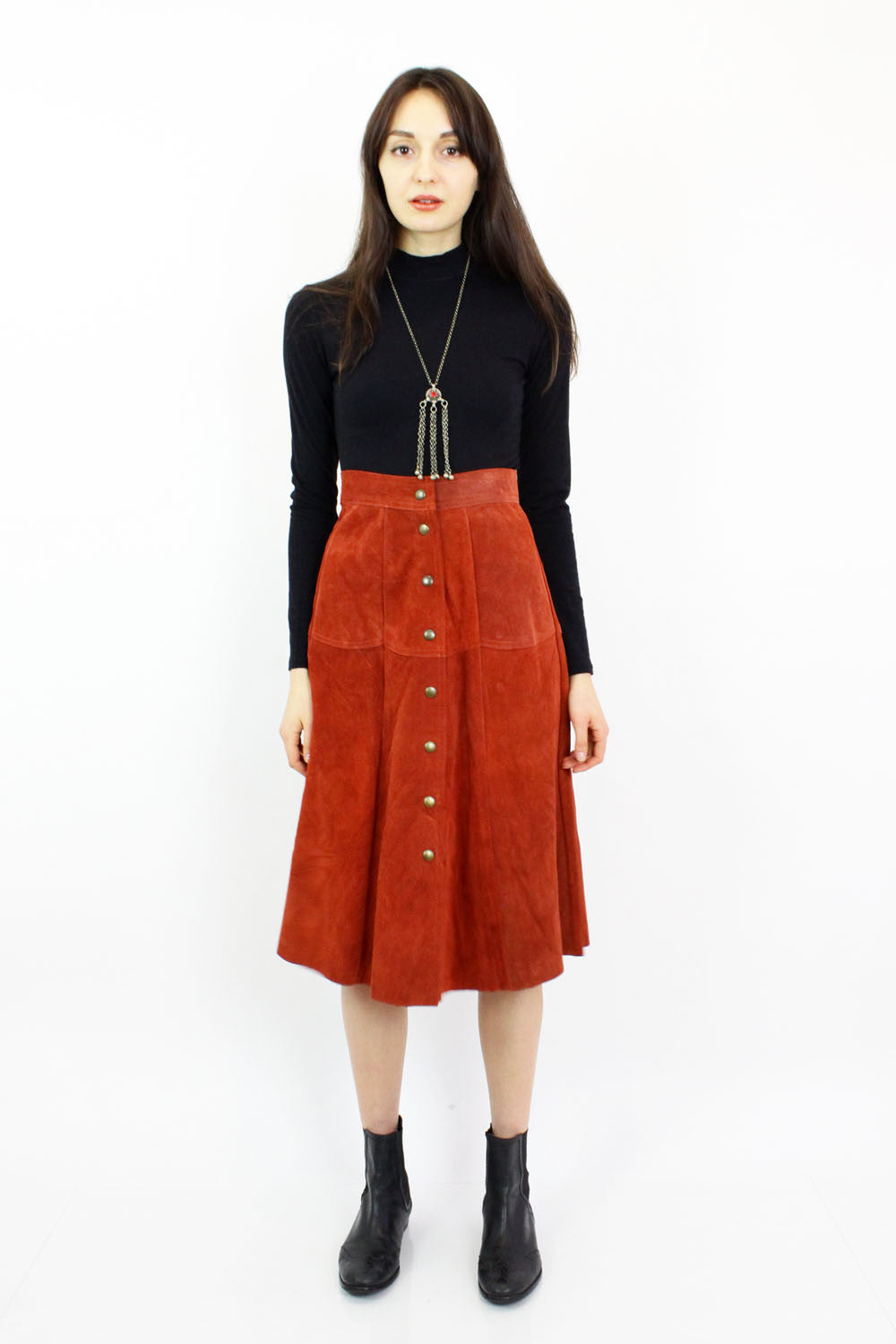 Rust Suede Skirt S