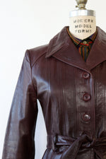 Fitted Aubergine Leather Jacket S/M