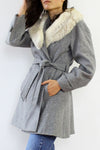 Gray Gardens Rabbit Fur Collar Coat S/M