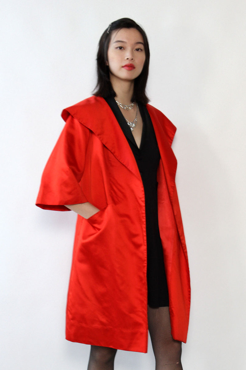 Dynasty Silk Satin Opera Coat S/M