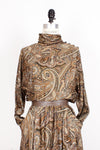 Paisley Flared Long Sleeve Dress M