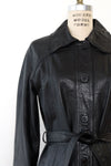 Jet Leather Belted Trench S/M