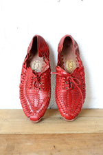 Red Woven Lace-Ups 6 1/2