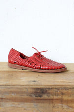 Red Woven Lace-Ups 6 1/2