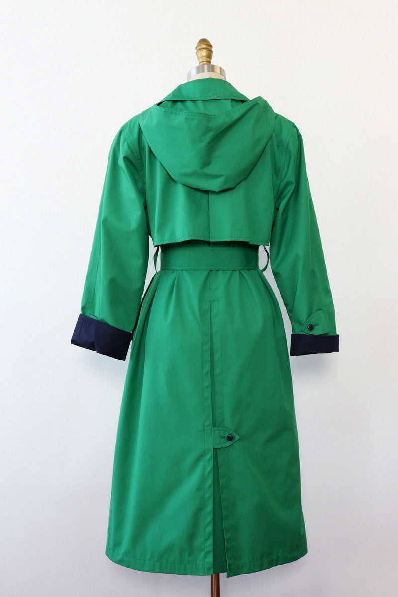 Towne Hooded Green Trench S