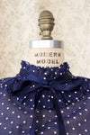 Sheer Navy Polka Dot Dress M