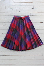 Jeweltone Plaid Skirt M