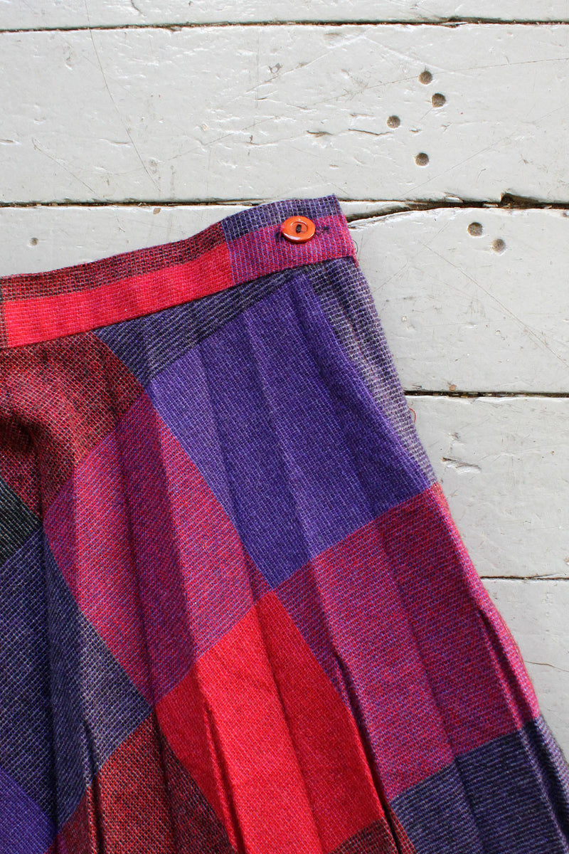 Jeweltone Plaid Skirt M