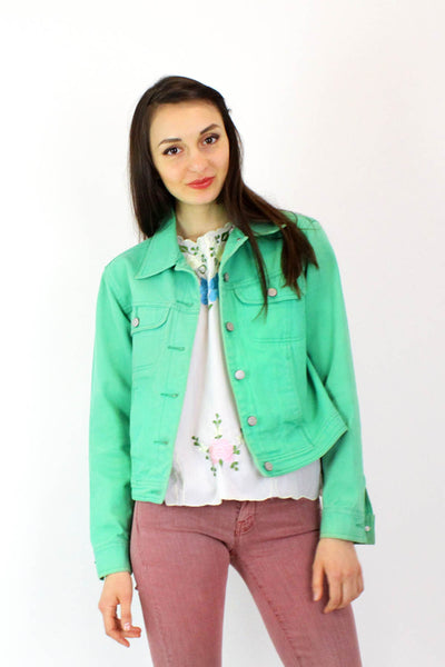 Lime Bill Blass Denim Jacket M