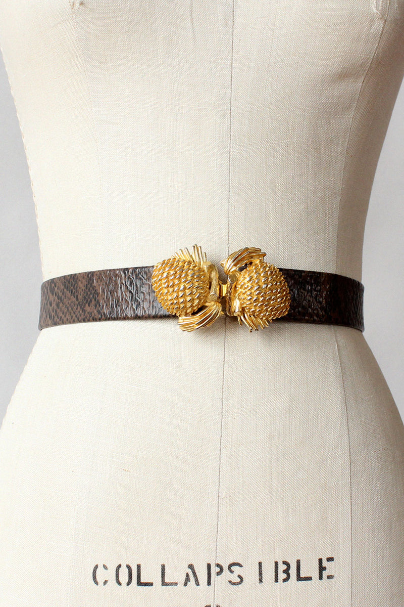 Golden Pinecone Buckle Belt S-L