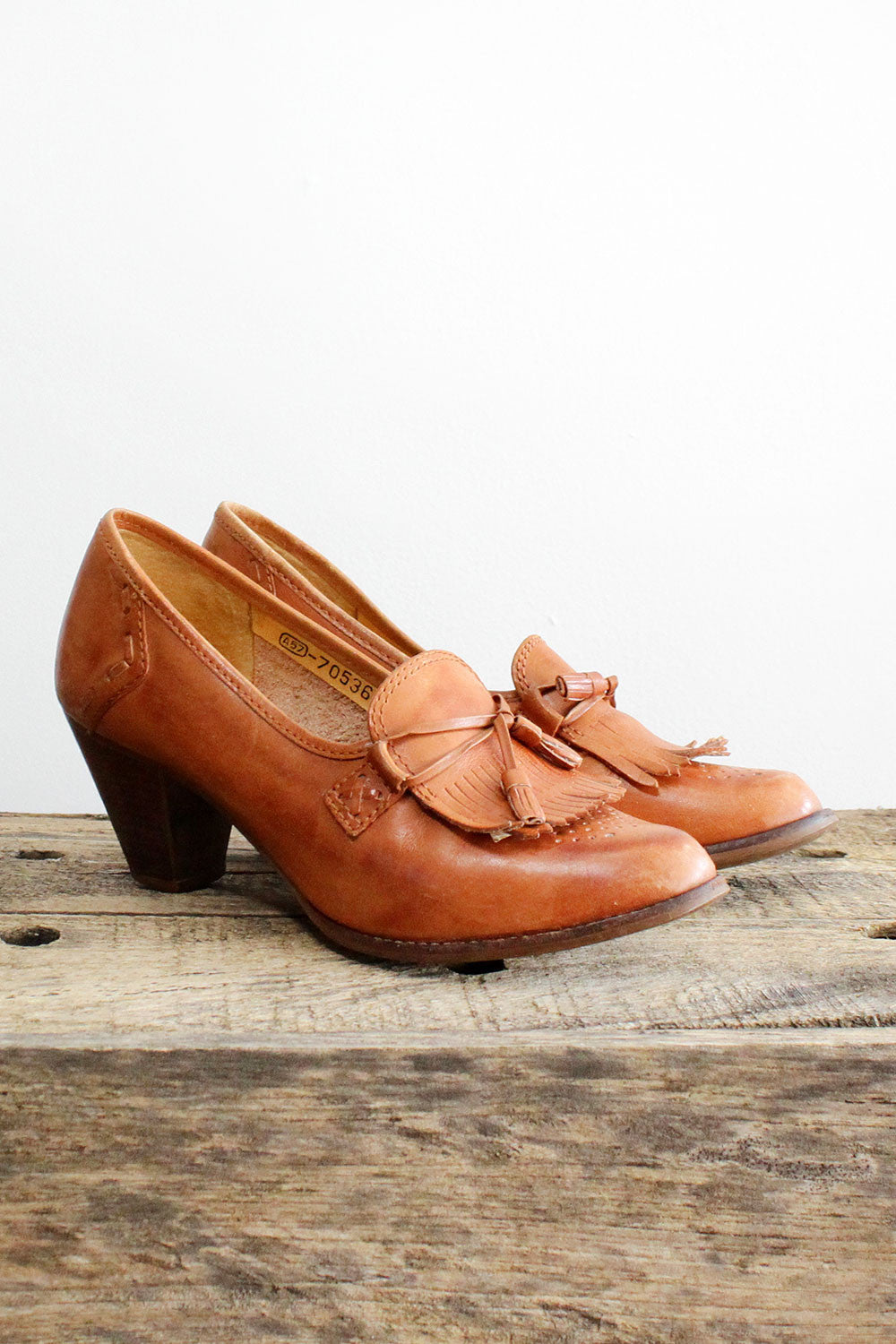 Flings Fringe Leather Heels 7