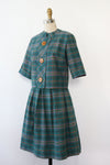 Wood Button Plaid '60s Set XS