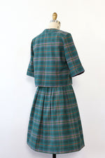 Wood Button Plaid '60s Set XS