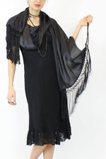 black fringe scarf