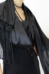 black silky scarf