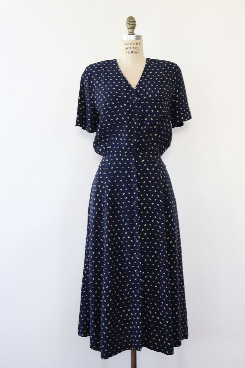 Ditsy Comma Print Shirtdress M/L