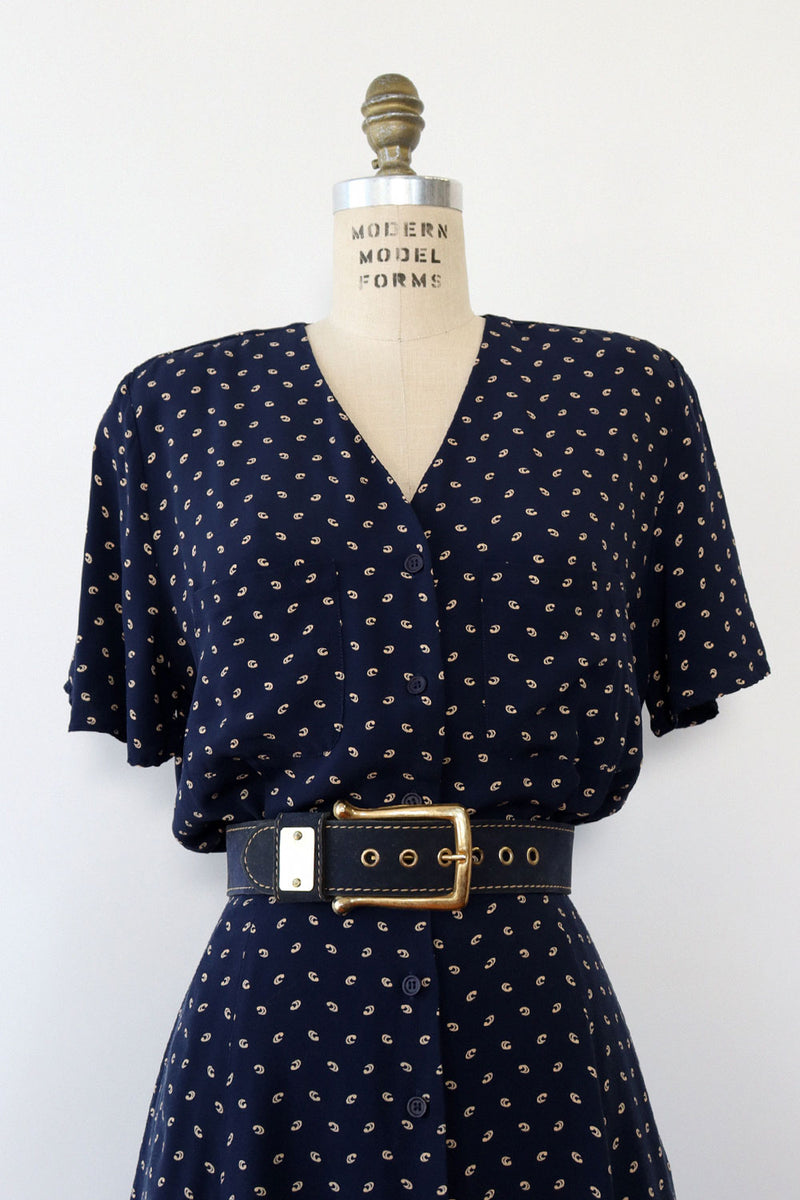 Ditsy Comma Print Shirtdress M/L