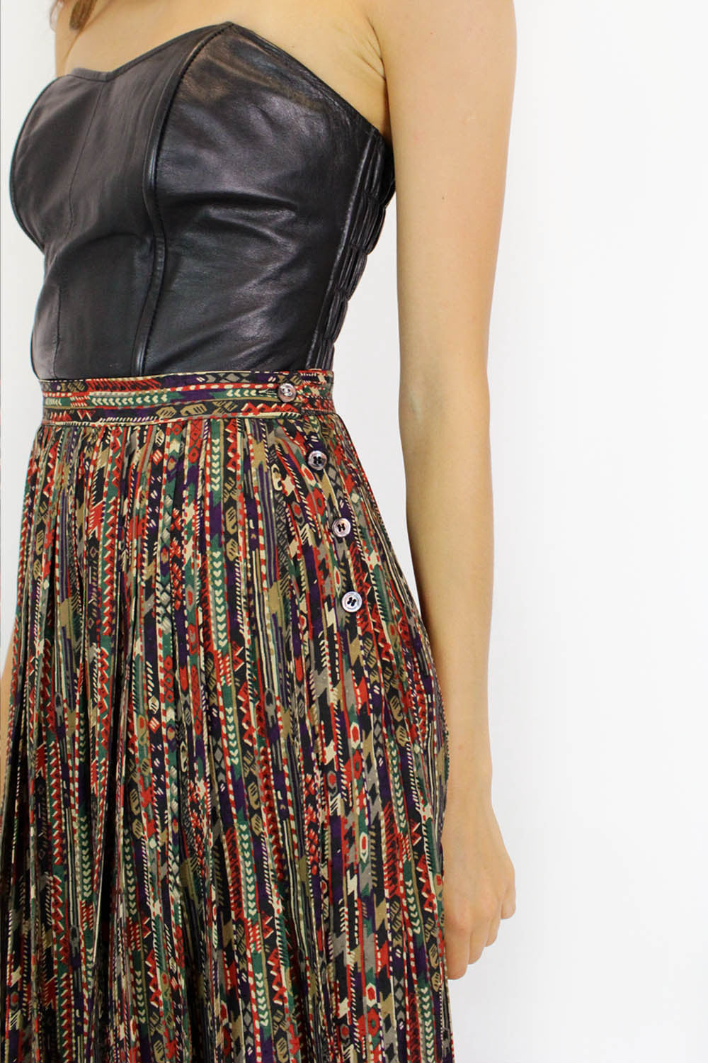 Jaeger Aztec Silk Skirt M