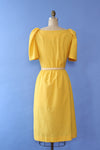 Sunshine Yellow Puff Sleeve Dress M