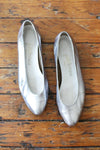 Silver Leather Slippers 8 1/2