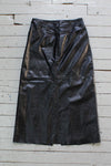 HOLD - Black Leather Slit Skirt M