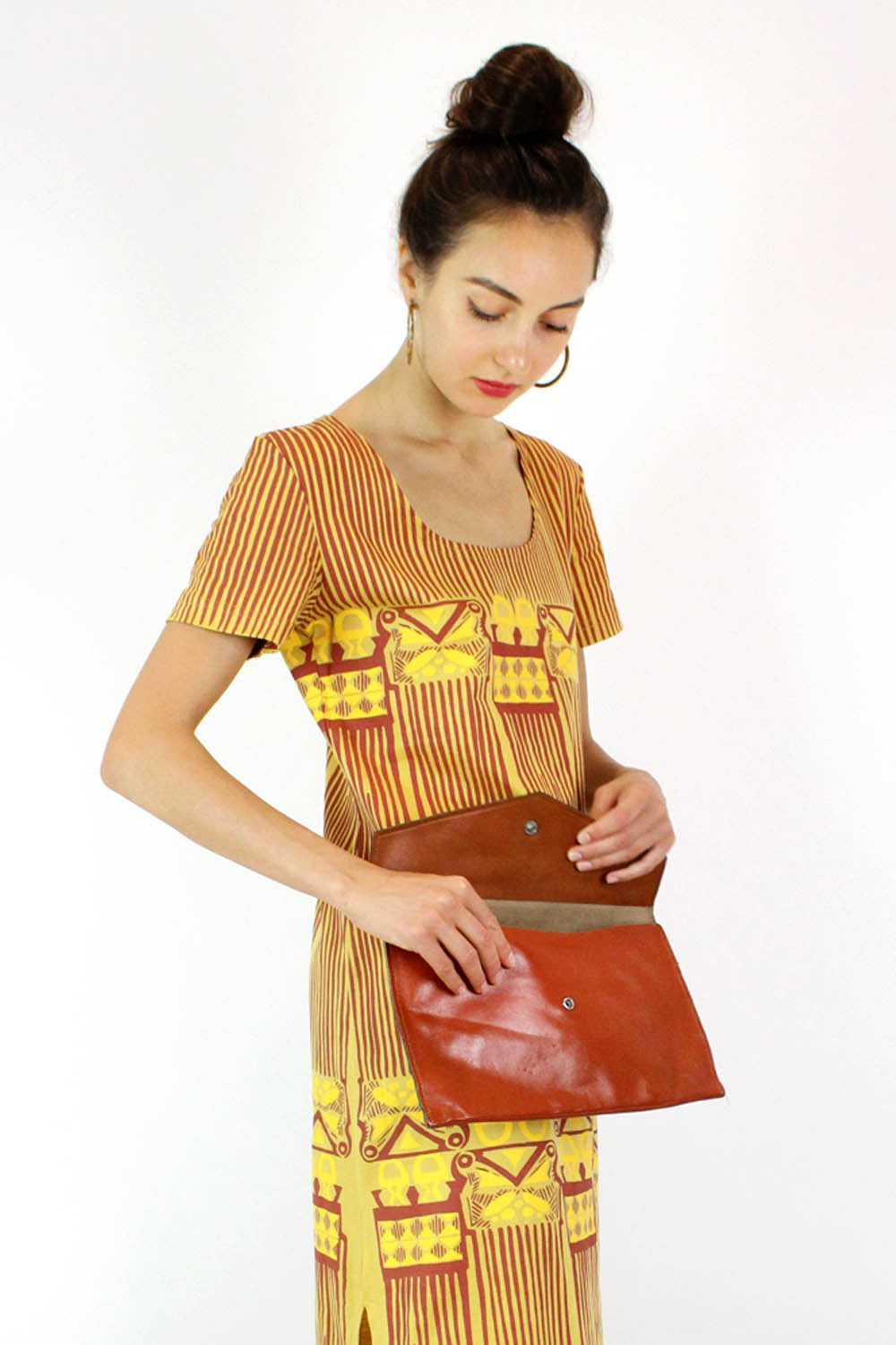 Pumpkin Leather Clutch