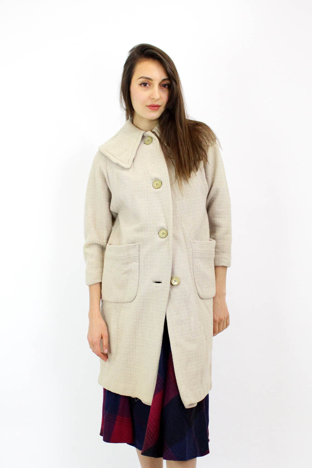 vintage cream coat