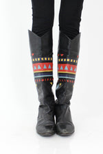 Woven Leather Boots 8.5