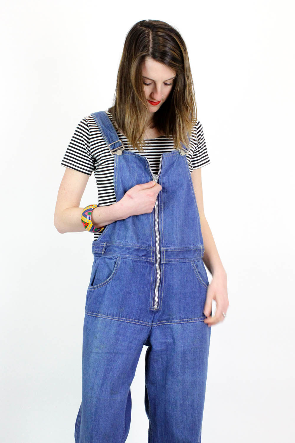 70s Chess King Denim Overalls M