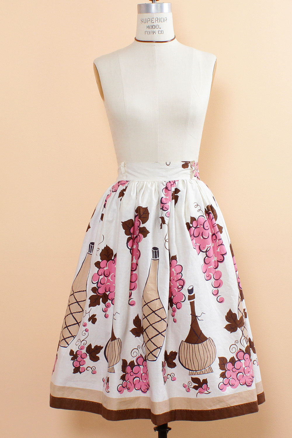 Vino Print 50s Skirt M