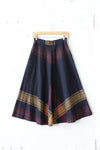 Navy Mustard Flare Skirt S