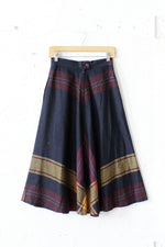 Navy Mustard Flare Skirt S