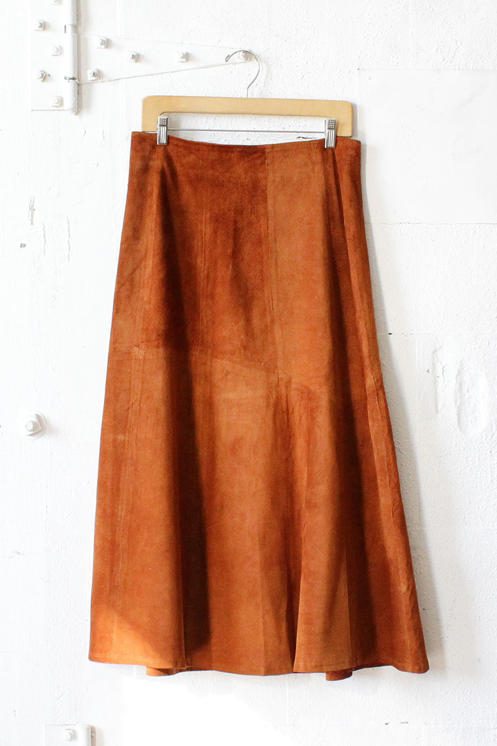 Long Rust Suede Skirt M/L