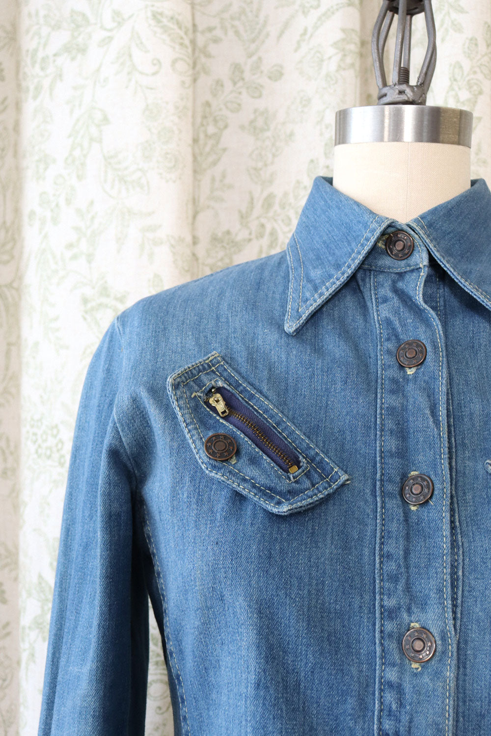 Laura Denim Zipper Shirt XS/S