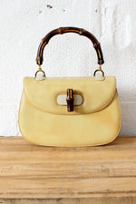 Vintage Gucci Bamboo Handle Ecru Handbag