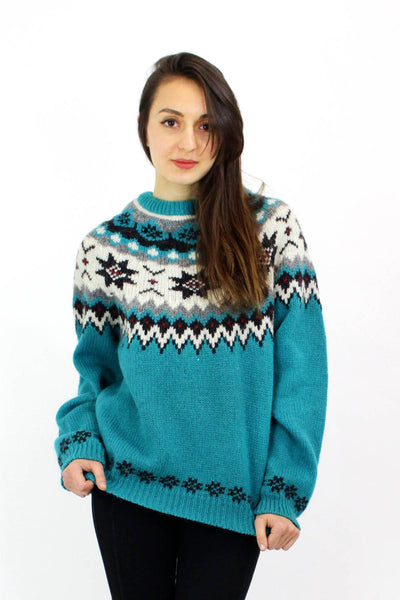 Woolrich Turquoise Fair Isle Sweater M – OMNIA