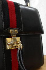 Vintage Gucci Keylock Striped Handbag