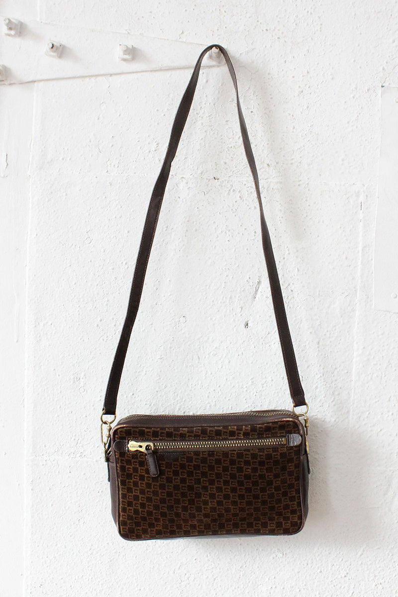 Vintage 1980s Gucci Monogram Crossbody Handbag