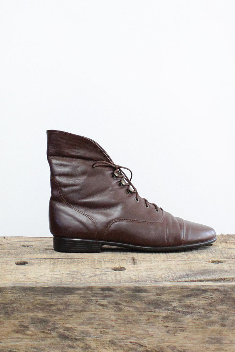 HOLD • Brown Lace Up Booties 7