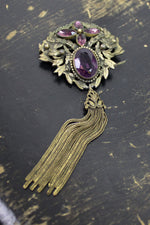 brass opera brooch pendant