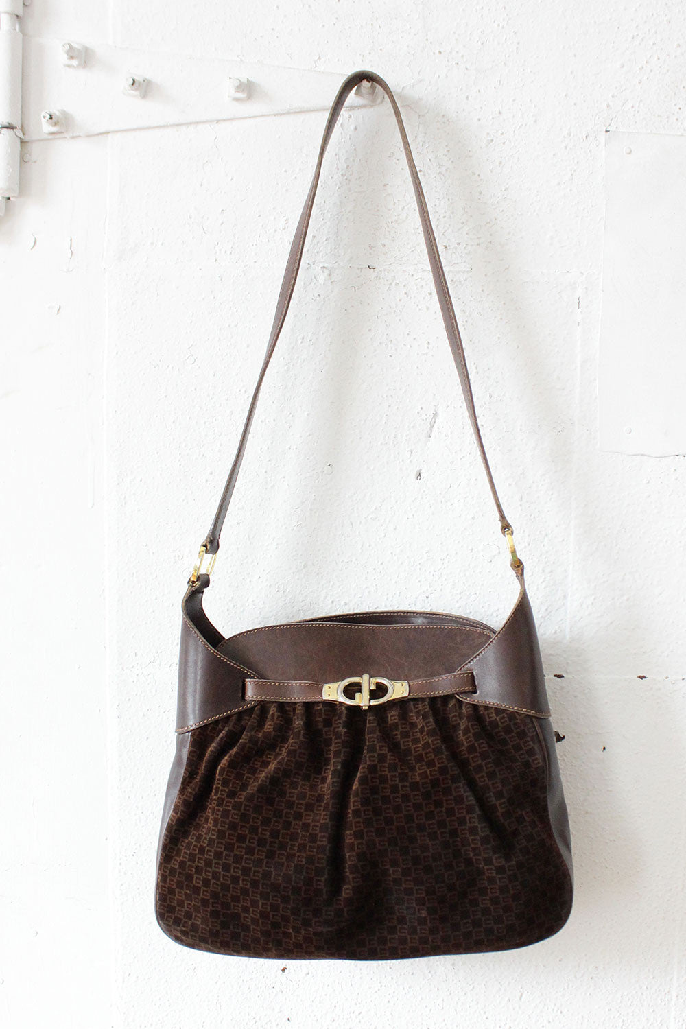 Vintage Gucci Suede GG Hobo Bag