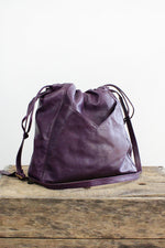 Grape Leather Bucket Bag